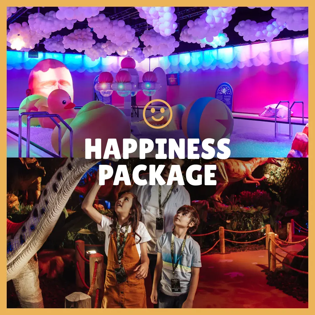HAPPINESS PACKAGE: BUBBLE WORLD + DINOS ALIVE - Dinos Alive Exhibit Los Angeles - Immersive Experience